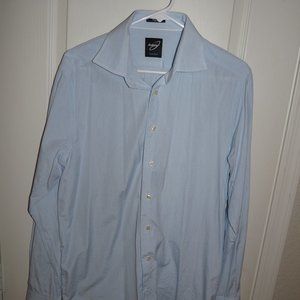 Andrew Light Blue Easy Care Trim Fit 40 15 3/4 Dress Shirt